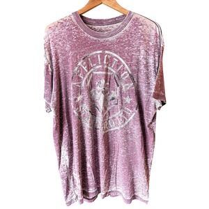 Affliction T-Shirt Mens XL Purple Burnout Graphic Distressed Y2K Grunge Tee